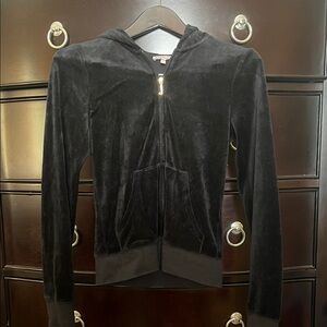 Juicy Couture Black Velour Hoodie Jacket